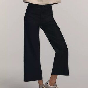 NWOT Anthropologie The Colette Cropped Wide-Leg Pants by Maeve Black Size 30